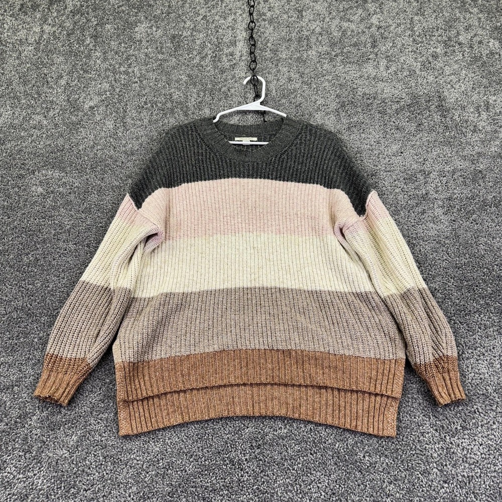 American Eagle Sweater Womens XS Multicolor Striped Chunky Knit Pullover
